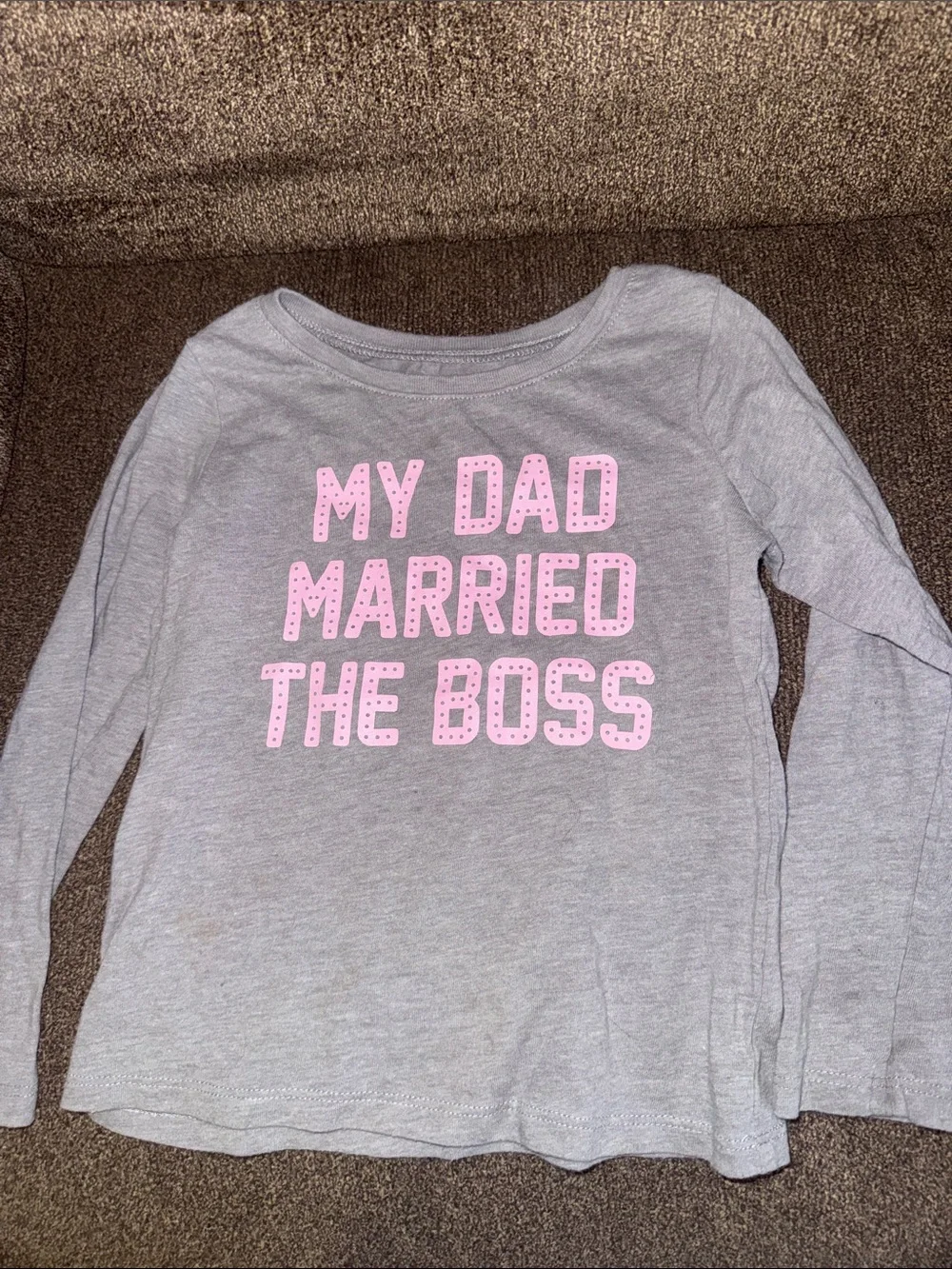 The Children's Place Gray Long Sleeve Tee with Pink Graphic